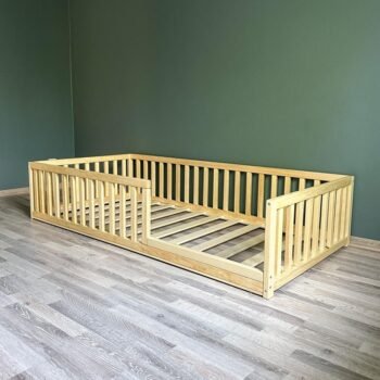Montessori Floor Bed / Toddler Floor Bed / Montessori Bed with extended rail х