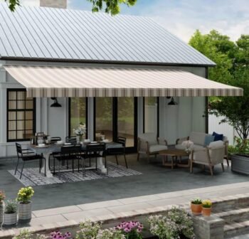 SunSetter Motorized XL Woven Acrylic Retractable Standard Patio Awning SunSetter