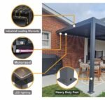 Bon Pergola Aluminum Pergola with Motorization and LED Lighting Included