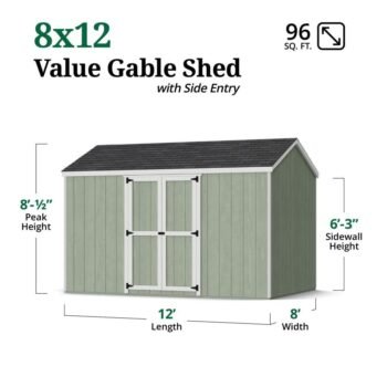 Little Cottage Co Value Gable Shed with Side Entry