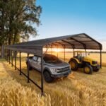 Easyhawk 20x40 FT Heavy Duty Galvanized Steel Carport - Outdoor Metal Carport Vehicle Shelter for Cars, Trucks, SUVs, Boats & Tractors, Size: 20' x 40