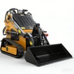 Mms New Mini Skid Steer Loader Ms360t, 13.5hp 420cc Rato GAS Engine Stand-on Crawler Loader, Foldable Pedals Track Loader, Yellow