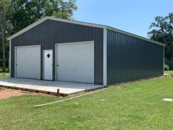 23ft x 46ft Heavy-Duty Steel Garage Shed Reinforced Metal Storage Building with Dual Doors & Side Entry