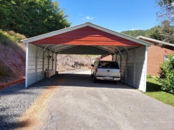 20x26 Metal Carport Vertical Roof