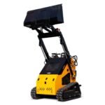 Mms New Mini Skid Steer Loader Ms360t, 13.5hp 420cc Rato GAS Engine Stand-on Crawler Loader, Foldable Pedals Track Loader, Yellow