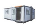 Durayu 19x20ft Expandable Prefab Tiny Home Steel Frame Foldable Modular Cabin with L-Shaped Cabinet
