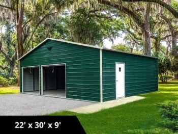 Delivered and Installed the Miami Residential Two Car Garage 22x30x9 from big buildings direct the metal building specialist