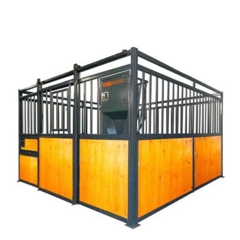 TMG Industrial 12' Horse Stall Panel Pine Lumber Vertical Bar Top