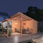 AECOJOY 18.7 ft. x 12.5 ft. Outdoor Wooden Gazebo for Patio with Storage Shed