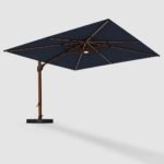 10ft Square Offset Cantilever Sunbrella Umbrella Solar Powered LED Ribs