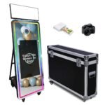 Portable 60inch Photo Booth Machine with 32inch LCD Touch Screen Magic Mirror Selfie Machine APP Control with Flight Case for Events Party