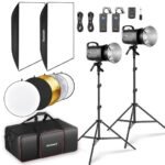 NEEWER 2 Pack S101-400W PRO 800Ws Studio Monolight Flash Light Kit