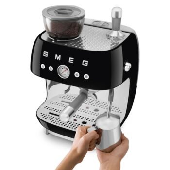 Manual Espresso Coffee Machine with Grinder – Retro-Style