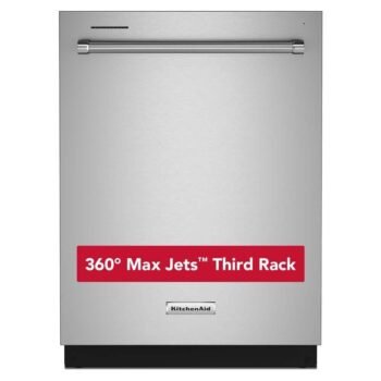KitchenAid 24" 360 Max Jets Third Rack Top Control Built-In Dishwasher with Advanced ProDry System and Ultra-bright LED Lighting