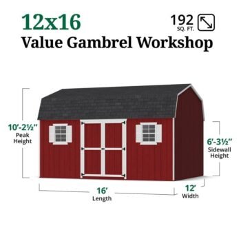 Value Gambrel Workshop Shed Little Cottage Co