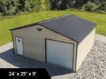 Delivered and Installed Varner 2 Car metal Garage 24x25 from big buildings direct the metal building specialist