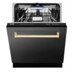 ZLINE Autograph Edition 24" Stainless Steel Handle Rack Top Touch Control Dishwasher