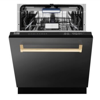 ZLINE Autograph Edition 24" Stainless Steel Handle Rack Top Touch Control Dishwasher