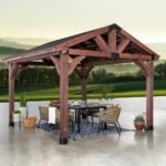 Backyard Discovery Arlington Cedar Wood Gazebo with Steel Roof