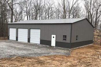 Delivered and Installed Bard 24x40 Three Car metal Garage from big buildings direct the metal building specialist