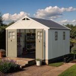 10x12ft Resin Storage Shed with Skylight & Lockable Door & Windows