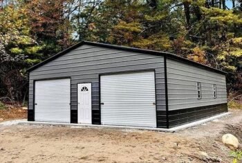 Delivered and Installed the Luna Steel Shop 30x20x8 from big buildings direct the metal building specialist
