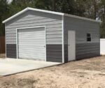 Delivered and Installed the Grainger Garage 18x20x10 from big buildings direct the metal building specialist