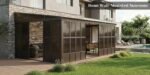 21 Ft. W x 11 Ft. D Aluminum Patio Gazebo Wall-Mounted Solarium Domi Louvered