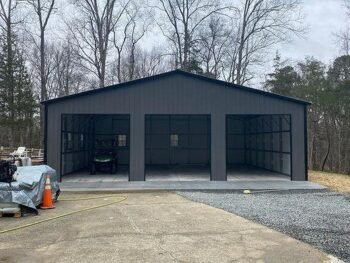 Delivered and Installed the Summer Garage 36x35x12/9 from big buildings direct the metal building specialist