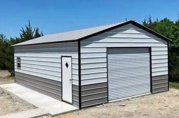 Delivered and Installed the Madrid Small Utlitly building 18x25x8 from big buildings direct the metal building specialist